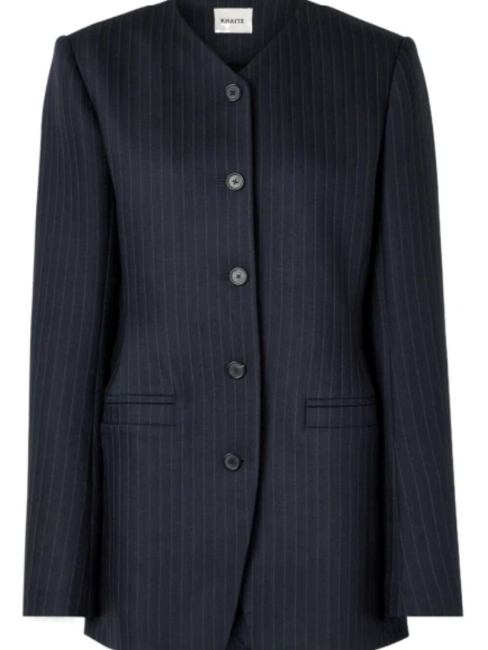 KHAITE Naran pinstriped herringbone woven blazer